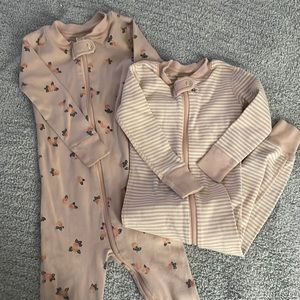 Set of 2 Hanna Andersson zip pajamas